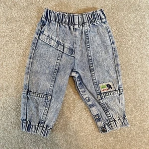 Vintage Little Levis Baby Denim Jeans 18 Monate Save Animals Acid Wash - Bild 1 von 9