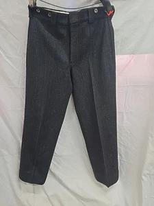 vintage WOOLRICH hunting pants 32x29 thick wool MALONE tweed striped black - Picture 1 of 8
