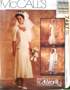 1995 Alicyn Exclusives Wedding Dress U-Pick Size 6-10 Pattern McCall's 7497 OOP - Picture 1 of 2