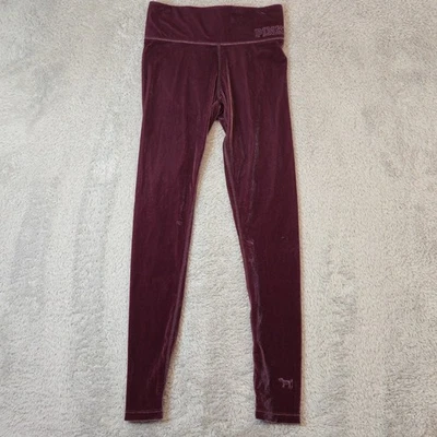 Victoria's Secret Pink Velvet Leggings Pull On Sz XS Mauve Athleisure NWT - Image 1 of 4