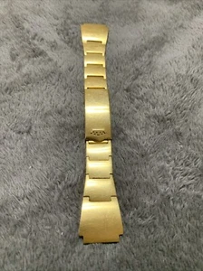 Fortis Spaceleader original watch band vintage watch band 18.5mm Gold tone - Picture 1 of 14