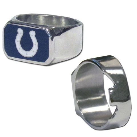 Indianapolis Colts Steel Ring Bottle Opener Size 9 - NFL Football Cover