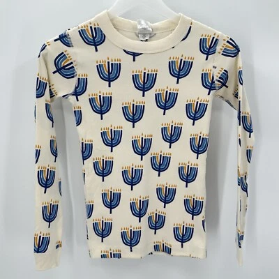 Top de pijama Hanna Andersson Menorá Hanukkah niños niñas EE. UU. 10 140 cm PJ orgánico Foto 1 de 4
