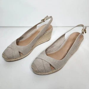 Sandali espadrillas con zeppa beige Lauren Ralph Lauren Hadly donna taglia 10 slingback - Foto 1 di 11