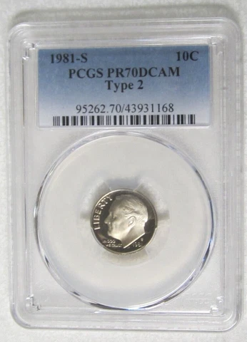 1981 S Proof Roosevelt Dime - Type 2 PCGS PR 70 DCAM  (1168) Guide $150 Cover