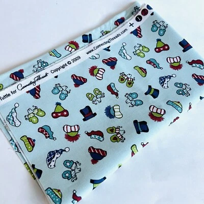 Mittens Hats On Teal background From "Snow Days" By Mary Jo Tuttle FQ - Image 1 of 3