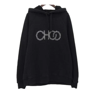 JIMMY CHOO rhinestone logo hoodie Women black 【A】 - Picture 1 of 7