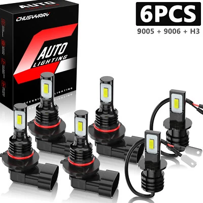 6PCS LED Headlight Fog Light Hi/Lo Beam 6000K For Acura Legend 1990 1991 - 1994 - Image 1 of 4