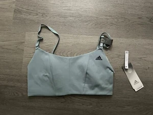 Sujetador de soporte ligero Adidas Aeroready para mujer gris mágico yoga estudio talla 12-14 nuevo con etiquetas - Imagen 1 de 12