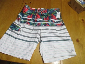 New Ocean Current Men's Board Shorts Swim Trunks Stretch Tropical Black Size Med - Picture 1 of 8