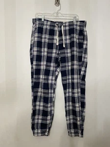 Abercrombie & Fitch A&F Soft Sleep Pajama Jogger Pants Blue Plaid Cozy Large - Picture 1 of 6