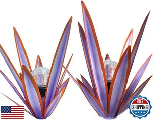 Metal Agave Plant Garden Art, 2 Pack Tequila Rustic Sculpture, Rustic Metal A - Picture 1 of 5
