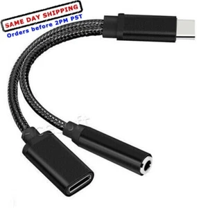 USB 3.1 to 2in1 3.5mm Audio Charging Jack Cable for Motorola Moto Z Droid XT1650 - Picture 1 of 1