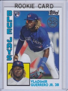 VLADIMIR GUERRERO JR. ROOKIE CARD 2019 Topps Baseball RC Blue Jay 1984 DESIGN RC