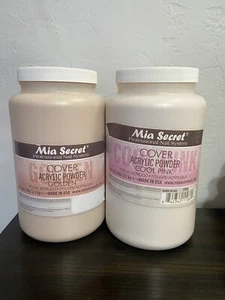 Mia Secret Acrylic Powder Cool Pink And Golden Salon Size 5 LBS Lot Of 2 Open - Picture 1 of 3