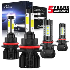 For Dodge Ram 1500 2500 3500 2002-2005 4x LED Headlight + Fog Light Bulbs White - Picture 1 of 12