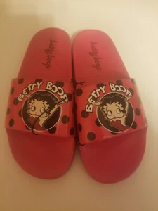 Betty Boop Damen-Flip-Flop Keilabsatz Pantoletten Sandalen Größe 9 ROT - Bild 1 von 2