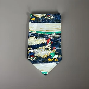 Atlas Design Disney Men’s Silk Tie - Micky, Goofy And Donald Duck Golfing (L:T2) - Picture 1 of 7