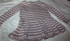 GAP 100% COTTON LONG SLEEVE STRIPED PINK BABY DOLL STYLE T-SHIRT TOP SIZE 5 - Picture 1 of 3