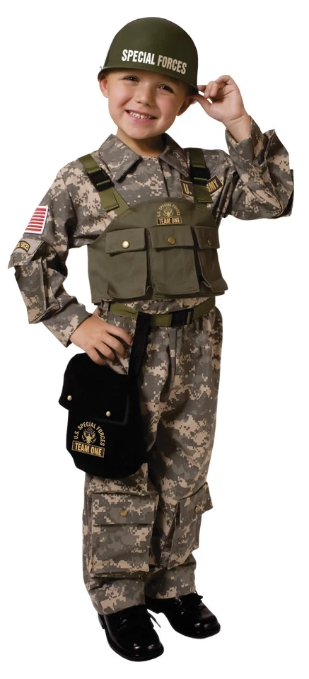 Army Costume - U.S. military Soldier Costume For Kids By Dress Up America - Image 1 of 4