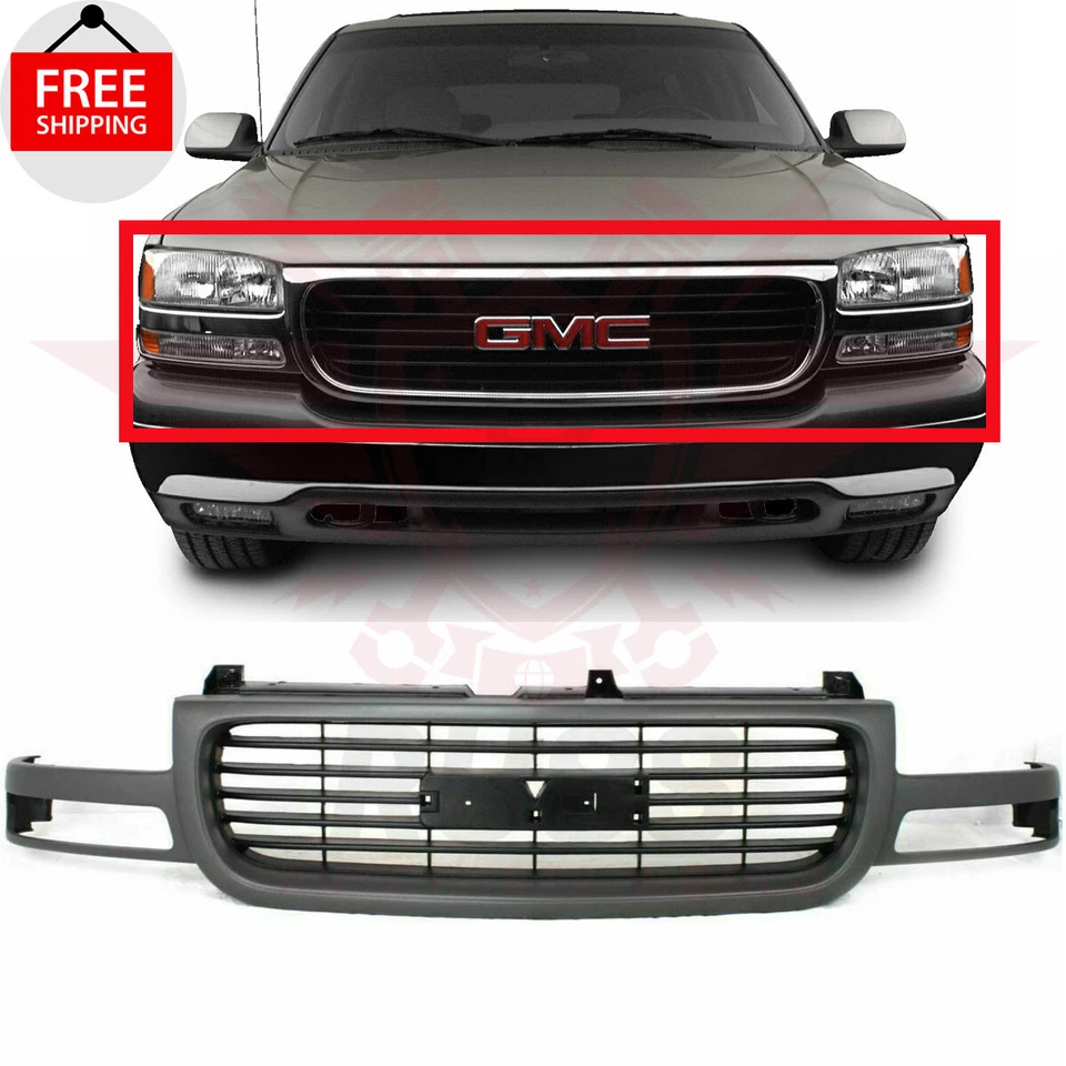 New Front Grille Gray Frame Black Insert Fits 1999-2006 GMC Yukon/XL GM1200429 Foto 1 de 4