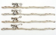 Tiffany Sterling Monkey Straws, set of 4