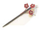 1 PC Handmade Red Plum Flower Kanzashi Chinrse Hair Stick Hair Pick