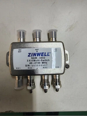 3X4 MULTI-SWITCH QUAD OUTPUT ZINWELL SATELLITE DIRECTV DISH SHIPPING FROM CANADA - Image 1 of 2