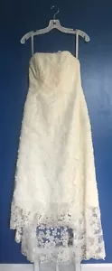 Alfred Angelo Ivory Lace Wedding Dress 1774 NT Size 6 - Picture 1 of 12