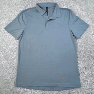 Lululemon Evolution Polo Short Sleeve Shirt Blue Gray Mens Medium - Picture 1 of 6