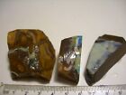 (Lot5042) 3 Boulder Opal pieces,opal colours on all,  very nice and different