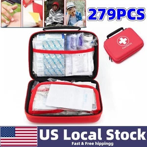 279PCS First Aid Kit Bag All Purpose Emergency Survival Home Car Medical Travel - Picture 1 of 15