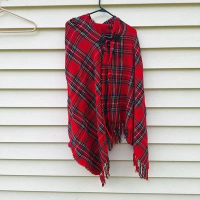 Chal escocés talla única rojo tartán envolvente despistado colegiala preppy academia boho Foto 1 de 4