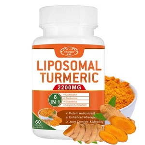 2200 mg Liposomales Kurkuma Curcumin mit schwarzem Pfeffer & Ingwer Verbesserter Absorp... - Bild 1 von 5