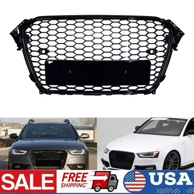 Grill Radiator Grille Front Honeycomb Grille For 2013 2014 2015 Audi A4 B8 Foto 1 de 4