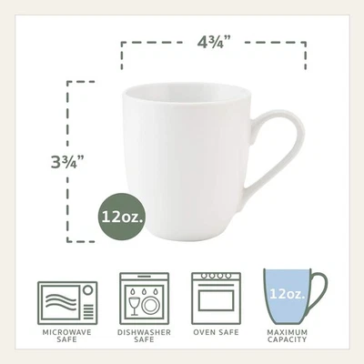 Caneca cupê Fitz and Floyd Everyday Whiteware conjunto com 4 peças - Imagem 1 de 3