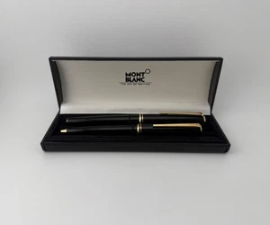 Nuevo de Lote Antiguo Montblanc Clásico Negro Chapado en Oro Pluma Estilográfica y Bolígrafo Juego - Imagen 1 de 17