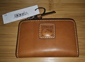 Dooney & Bourke Florentine Small Zip Credit Card Wallet Size 12 Natural  - Picture 1 of 11