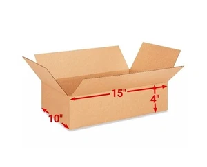 25 - 15 x 10 x 4 Corrugated Shipping Boxes Storage Cardboard Moving Packing Box - Picture 1 of 3