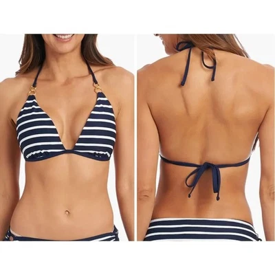 LA BLANCA Capri Banded Triangle Bikini Top In Indigo NWT Size 12 - Image 1 of 4