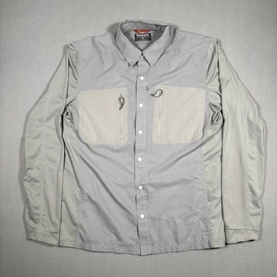 Simms Fishing Shirt Men's Small TriComp Vented Gray Long Sleeve Hiking Outdoors - Image 1 of 4