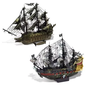 Piececool 3D Ancient Pirate Ship Queen Revenge Black Pearl Dutchman US Boat Gift - Picture 1 of 91