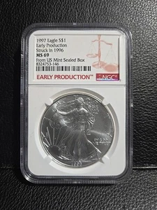 1997 Eagle Early Production Struck in 1996 MS 69 From US Mint Sealed BOX - Picture 1 of 4