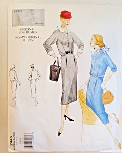 Vogue 2445 Dress Slim Fit Sewing Pattern Ladies 6 8 10 UC VTG Repro 1950's - Picture 1 of 10