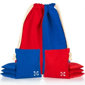 Professional Cornhole Bags All Weather Two Sided Improved 4 Red & 4 Blue - Picture 1 of 8