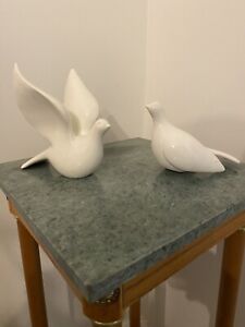 Home Interiors White Porcelain Dove Figurines 50th Anniversary New In Box