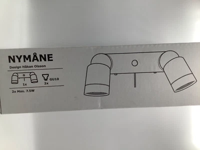 IKEA NYMANE Double Spot Wall Lamp Modern White 804.286.49 - Image 1 of 3