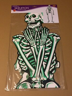 HALLOWEEN BEISTLE SKELETON JOINTED CUTOUT 4.58 FT 1989 SEALED!