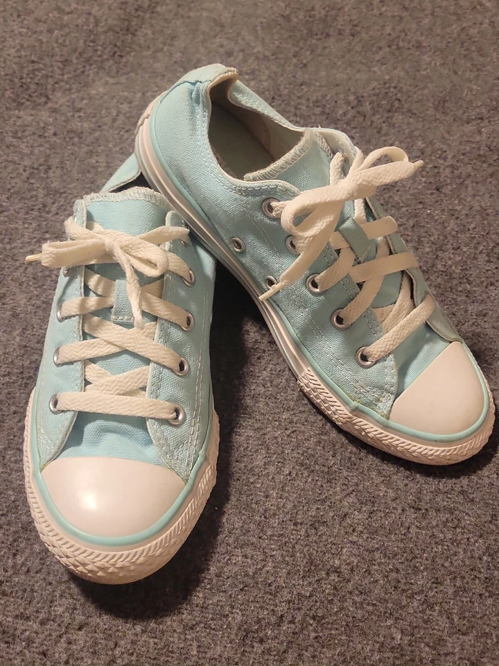 匡威 CONVERSE ALL STAR 低帮运动鞋/牛津鞋/鞋 儿童 尺寸 2 完好 绿色 — 第 1/4 张图片