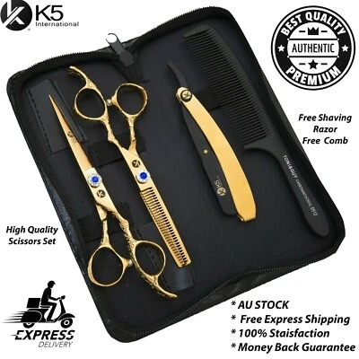 Professional barber Hairdressing Hair cutting Sharp Scissors Thinning Shears Set - Image 1 of 4